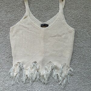 SHEIN White Ribbed Crop Tank Top